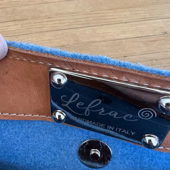 Lefrac Handmade Italian Wool Shoulder Bag Purse - Picture 7 of 9